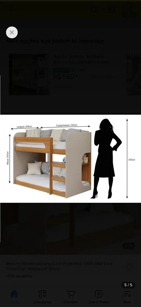 Cama beliche de solteiro  - Foto 2