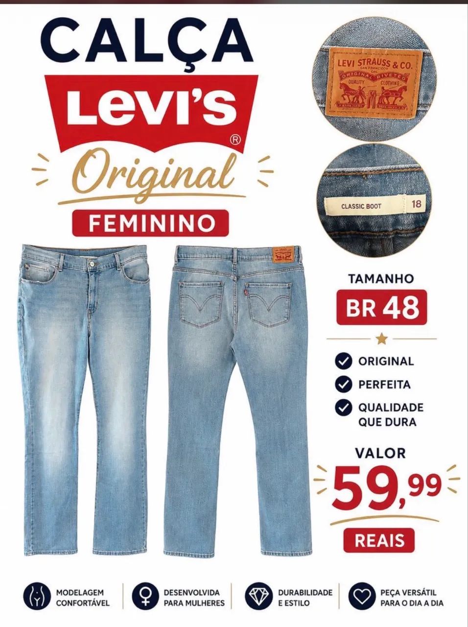 Calça Levis feminino 50