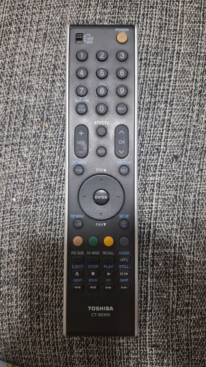 Controle Toshiba- CT-90308 TV - VCR- DVD  ORIGINAL 