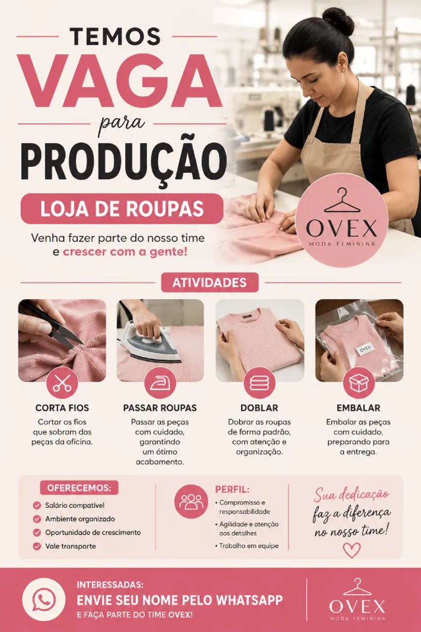 Auxiliar de Produção para Confecção é Ecommerce