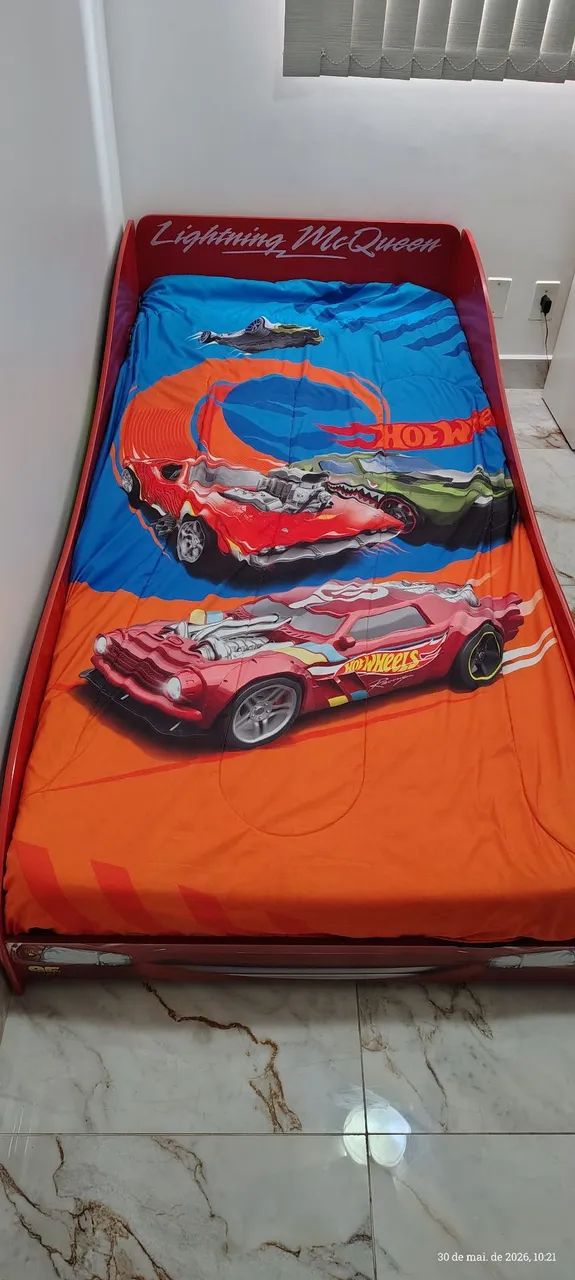 Cama infantil para menino do Relâmpago Mcqueem com estrutura reforçada  reforçada   - Foto 3