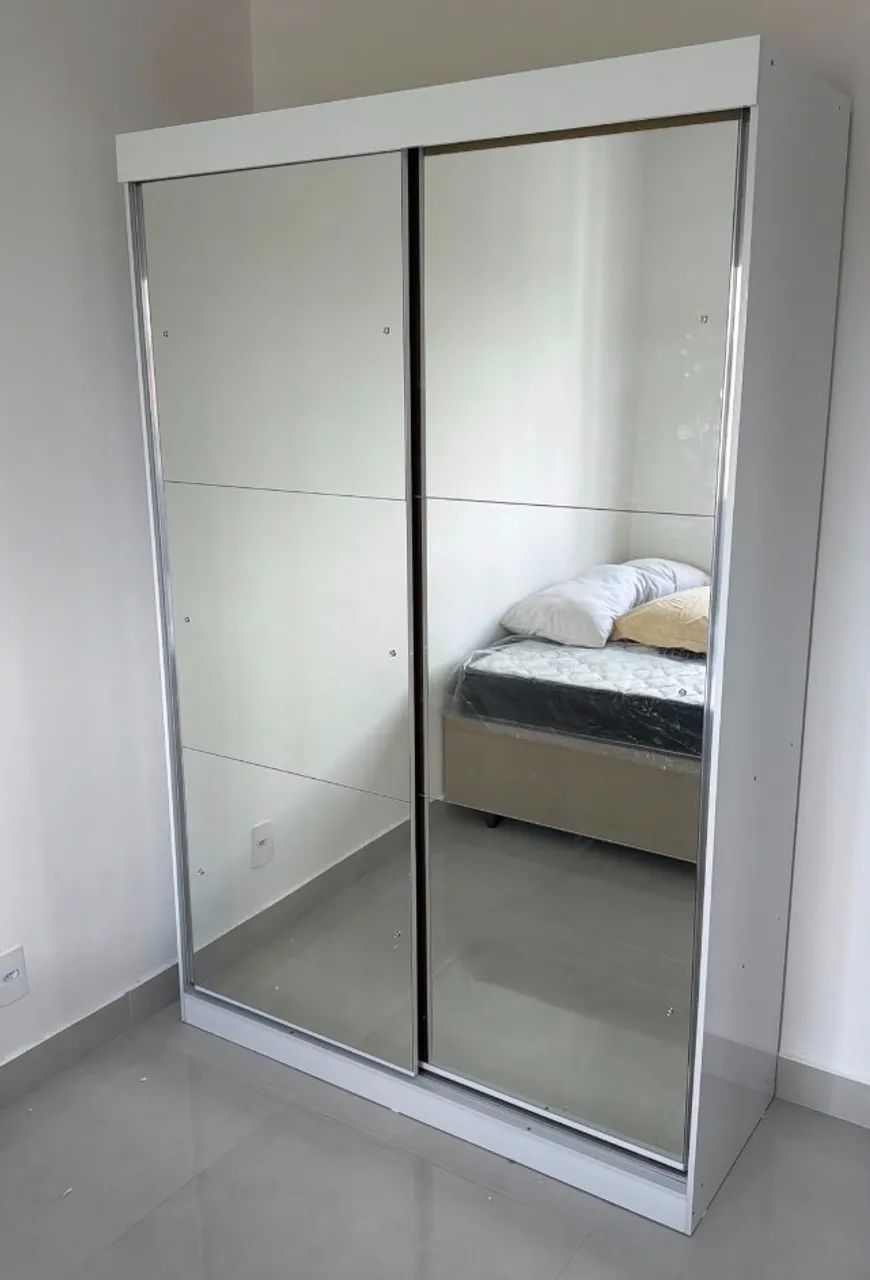 Guarda-Roupa Solteiro com Espelho 2 Portas