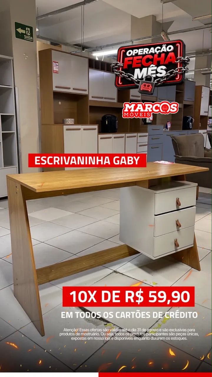 Escrivaninha com gaveta 