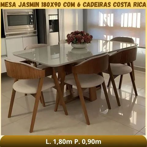 Mesa Jasmim com 6 cadeiras Costa Rica 