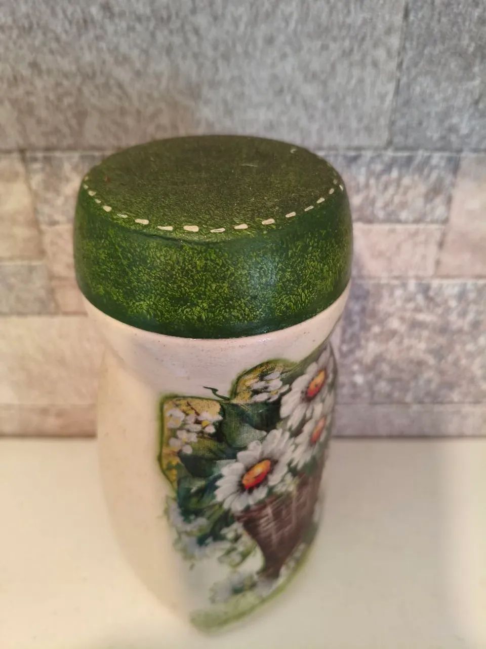 Pote Vaso anos 80   para decorar e usar pintado a mão. - Foto 3
