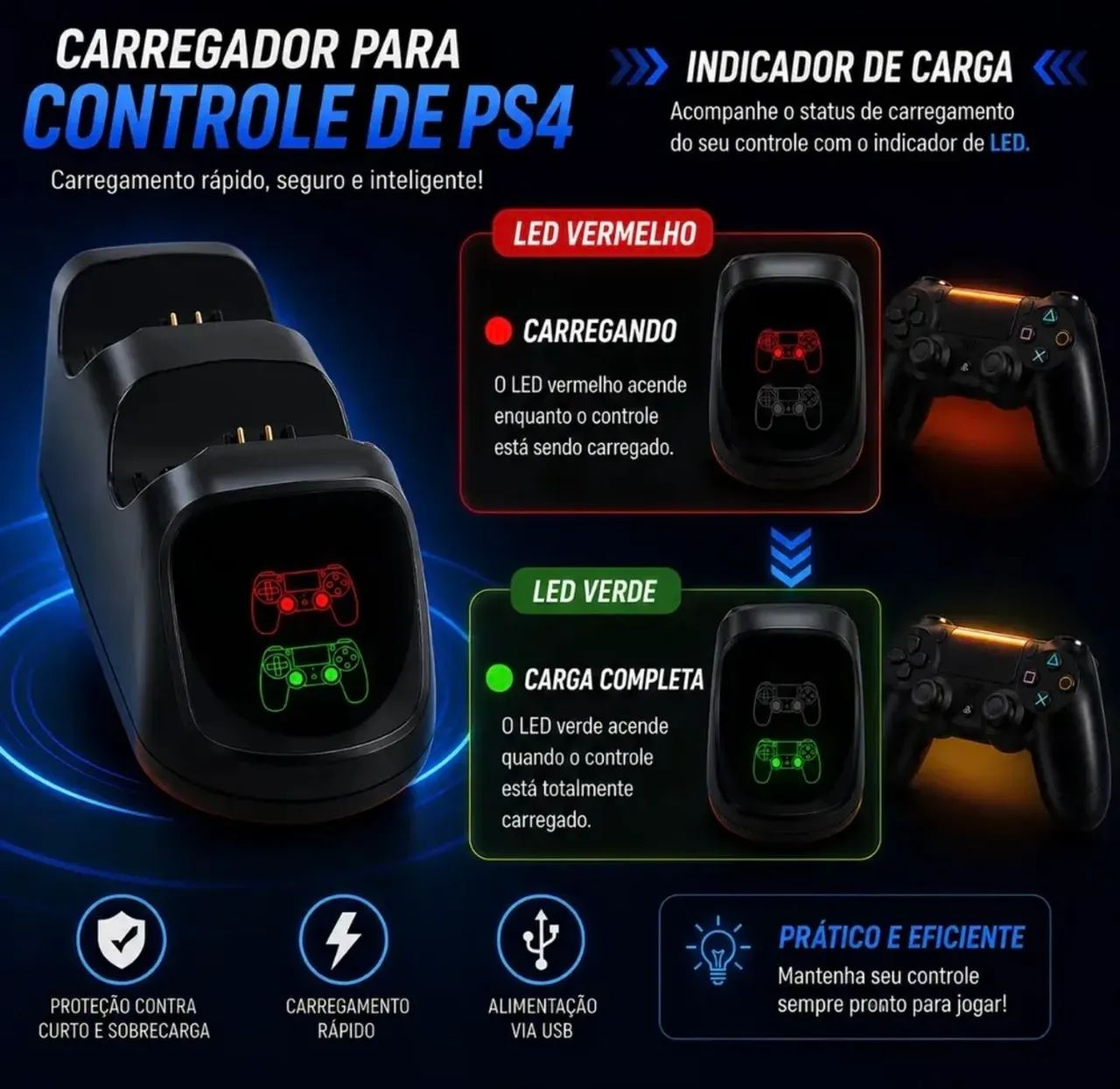 Base carregadora para controle PS4 - Foto 2