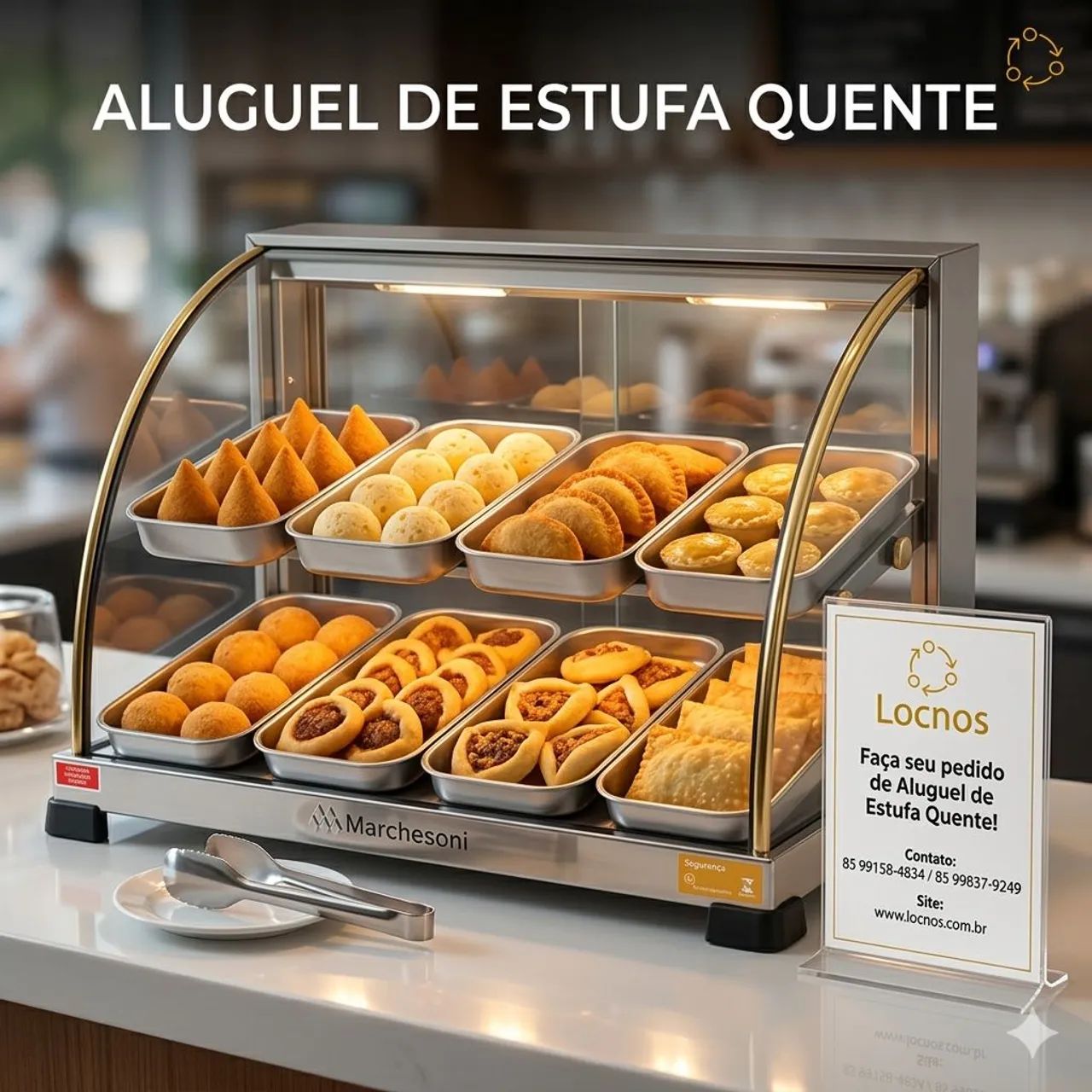Aluguel de estufa quente para salgados