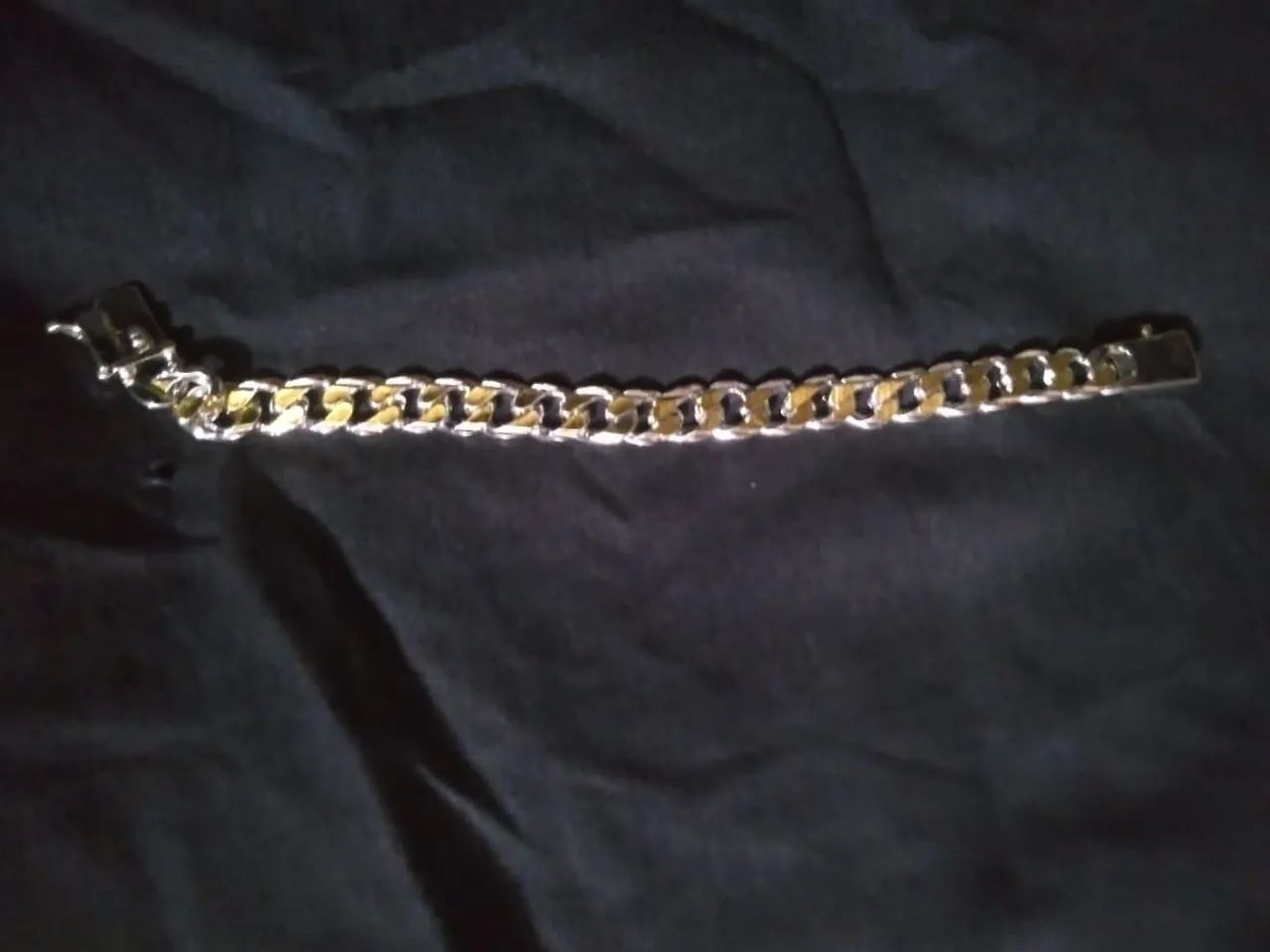 Pulseira masculina prateada com dourada S925*nova*! - Foto 2