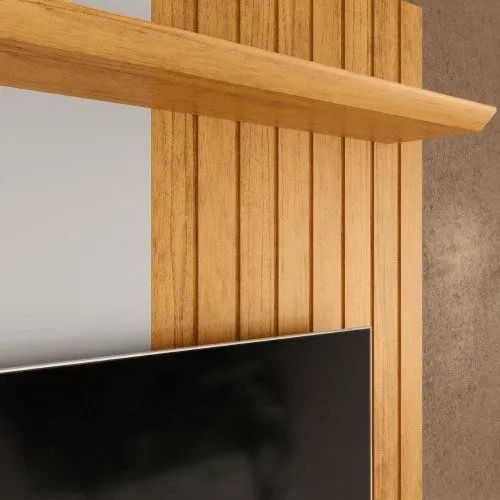 Painel para TV até 65 Polegadas Ripado com Porta Dj Cosmo 1.5 Bali Cedro<br> - Foto 3