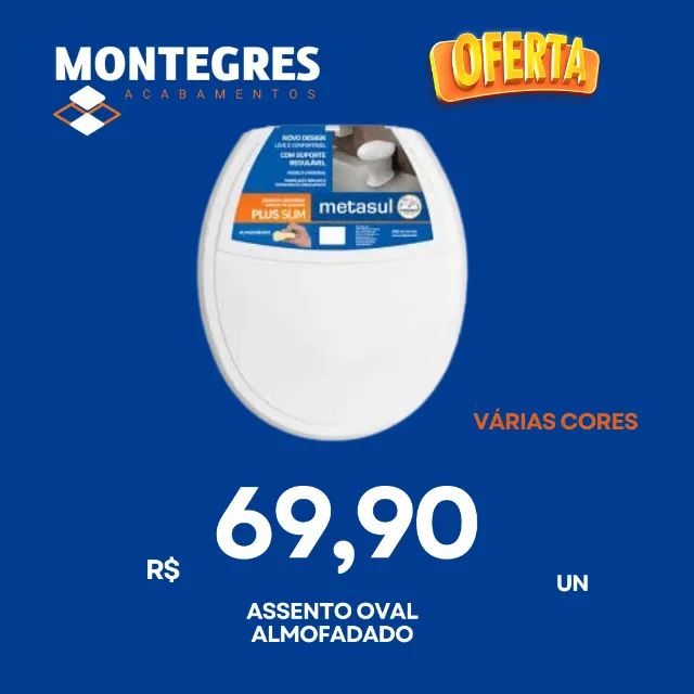 ASSENTO ALMOFADADO VARIAS CORES