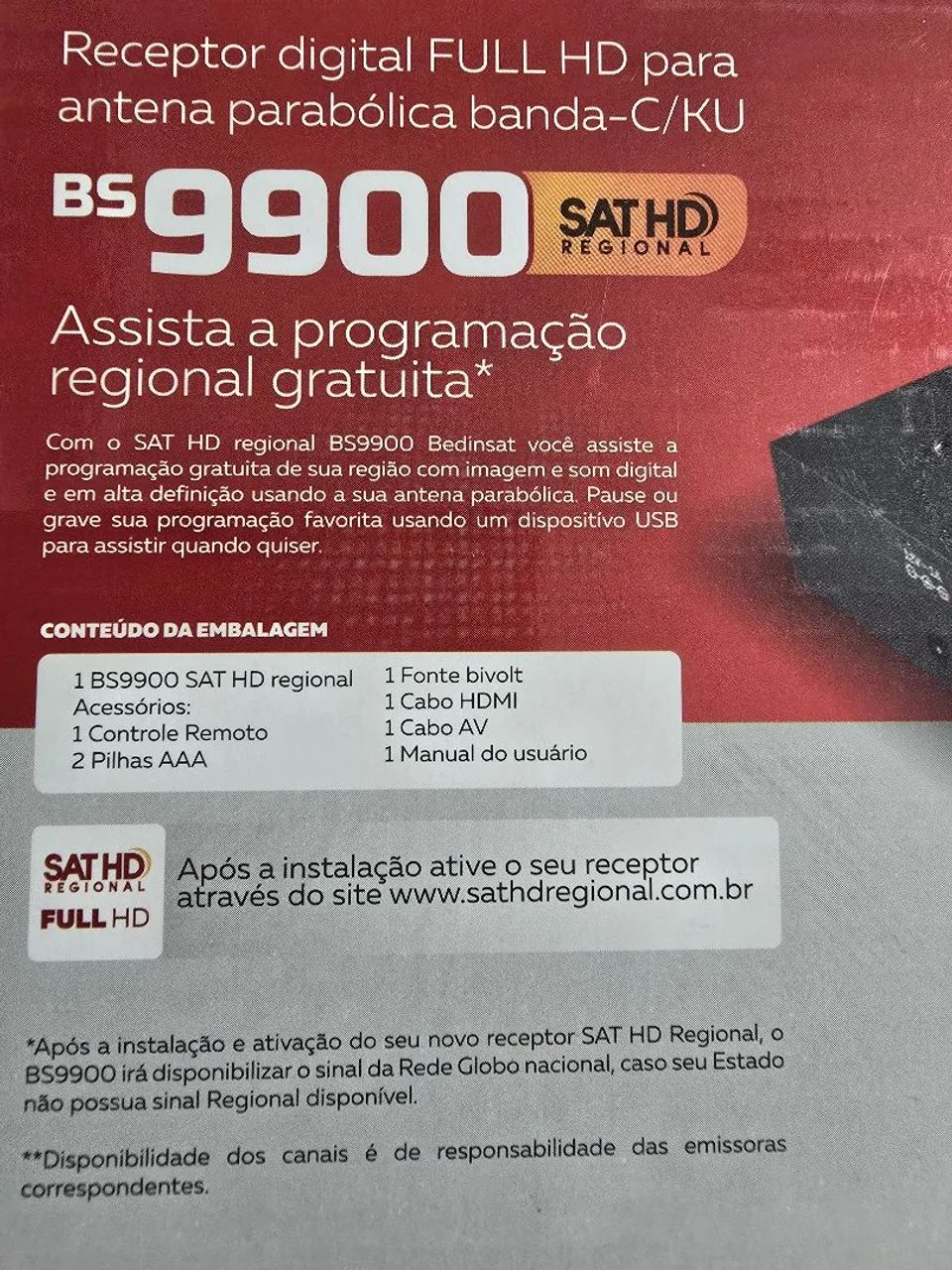 Receptor Digital Parabólica Full HD BS9900 - Foto 3