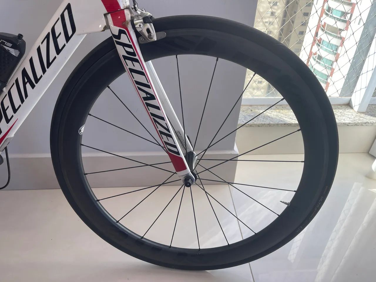Bike Triathlon Specialized Transition Carbono + Rodas Elite - Foto 2