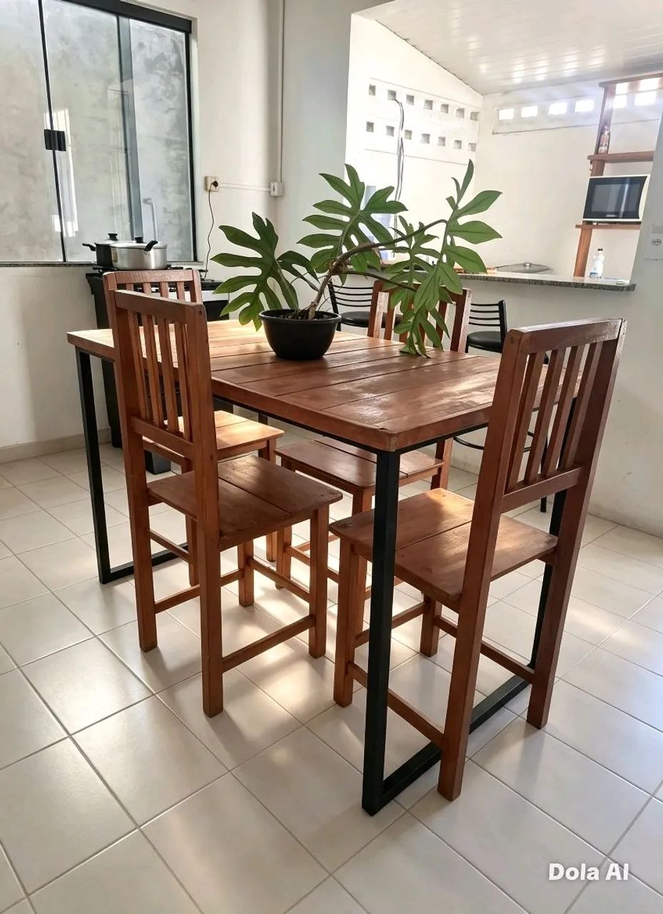 Mesa em madeira e metalon - Foto 2