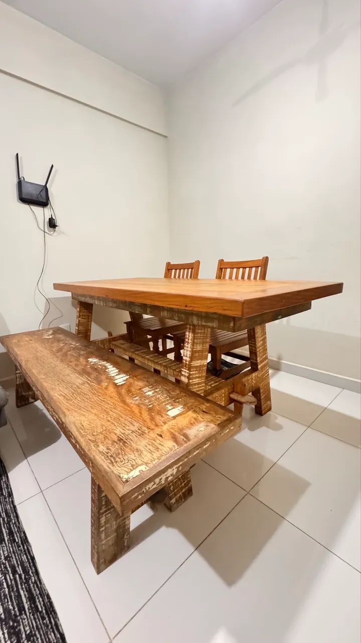 Mesa madeira maciça 6 lugares - Foto 2