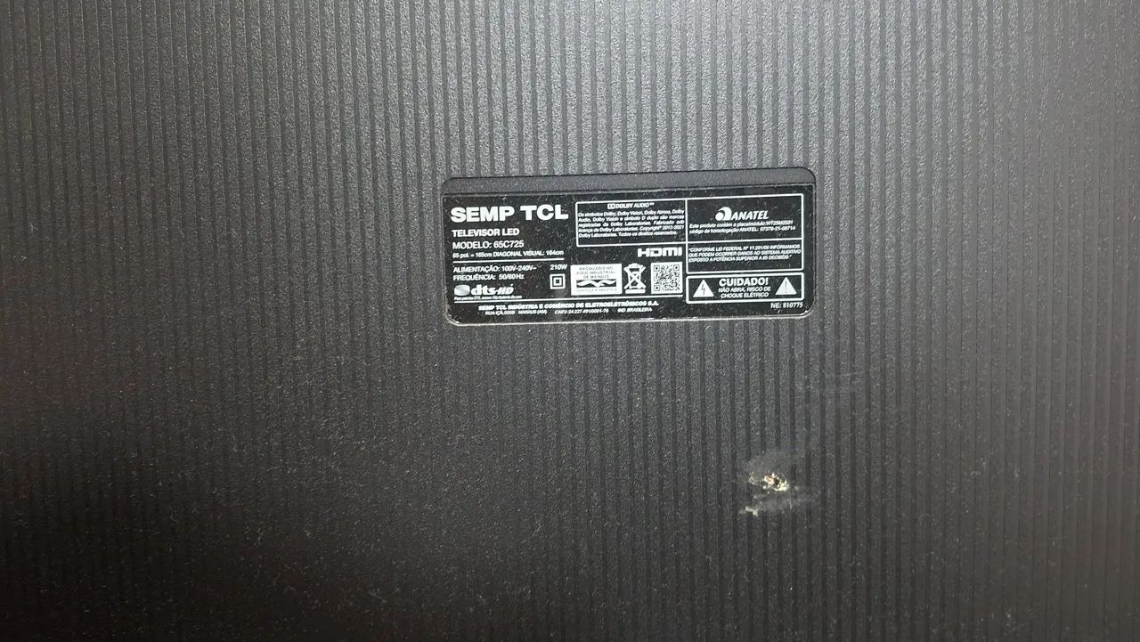 TC TCL 65 pol para peças 