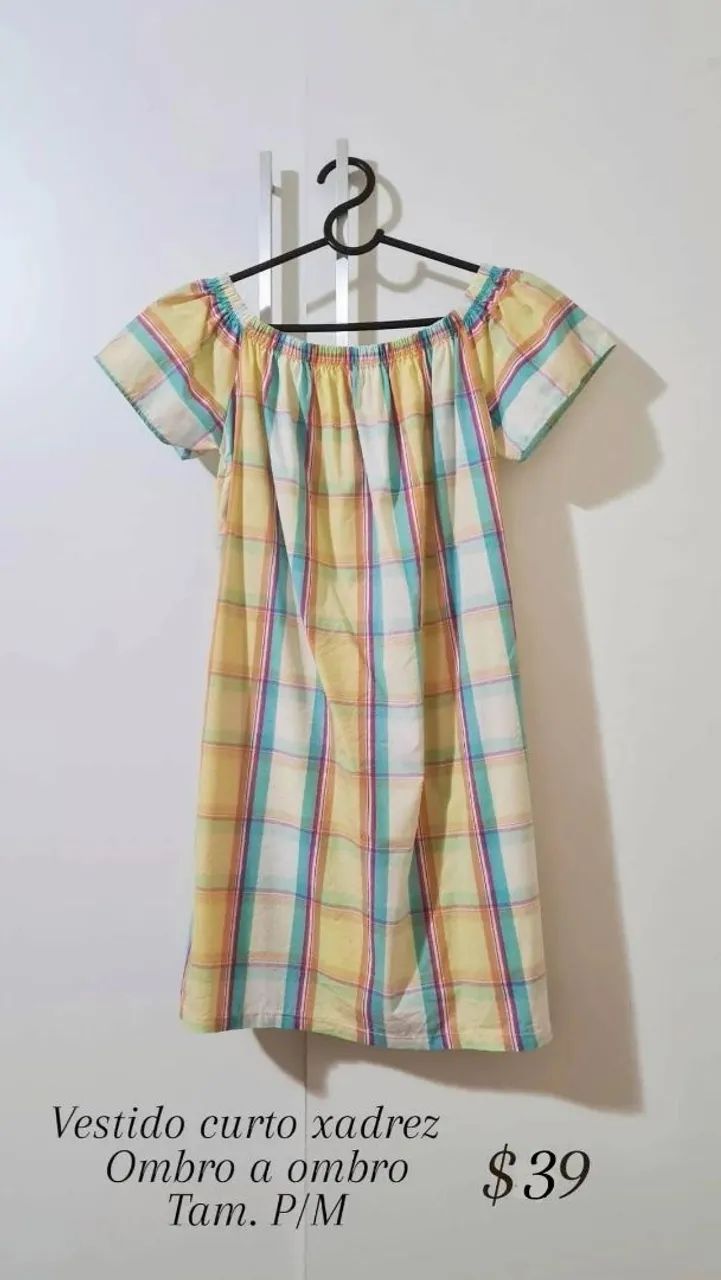 Vestido xadrez leve e macio Tam. M/G - Foto 2