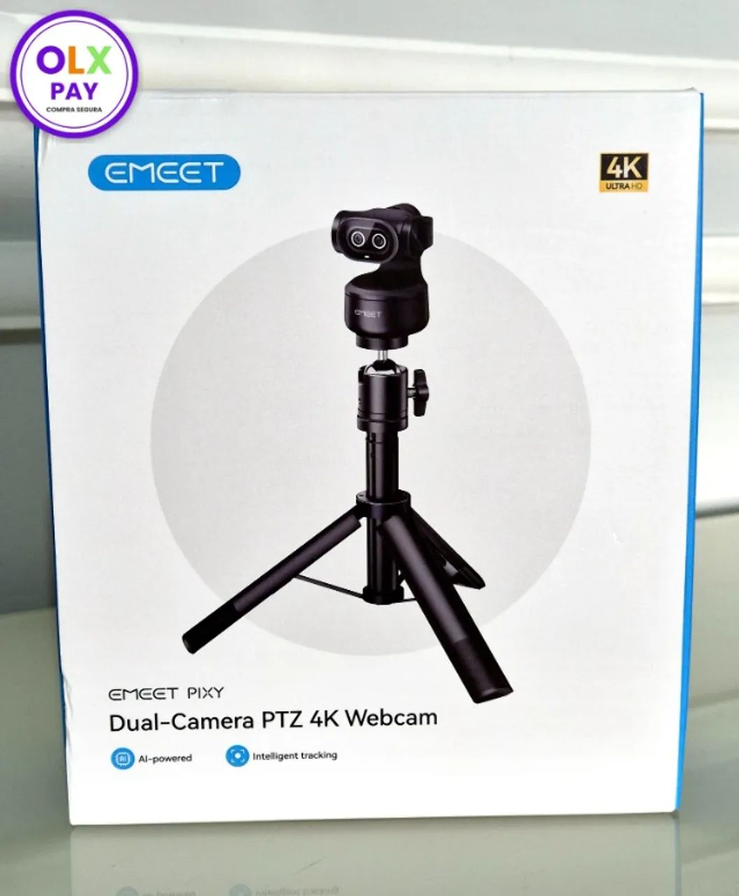 Webcam 4K EMEET Pixy Com Tripé - Envio OLX Pay