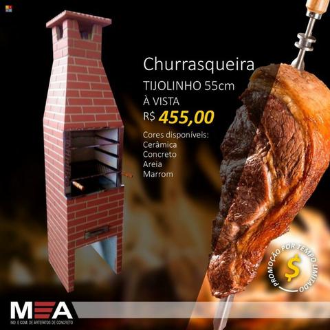 Churrasqueira de 55cm estampada tijolinho pintada