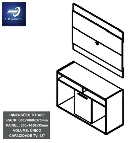 Rack com Painel para TV até 43" no Black Friday com Frete GRÁTIS* #Garantia #Lacrado - Foto 3