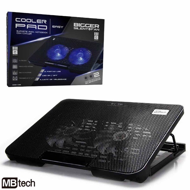 Suporte Base Notebook Com Ventilação Apoio Mesa 2 Coolers Led - Foto 2