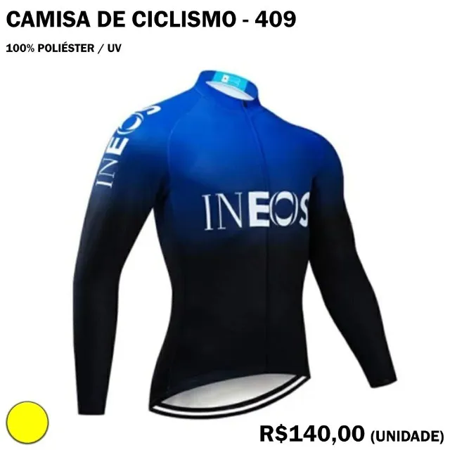 Camisa Manga Longa de Ciclismo Ineos Plus Size
