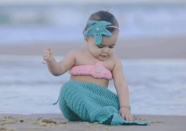 Kit Roupa De Boneca Para Baby Alive - Praia Biquini Sereia em