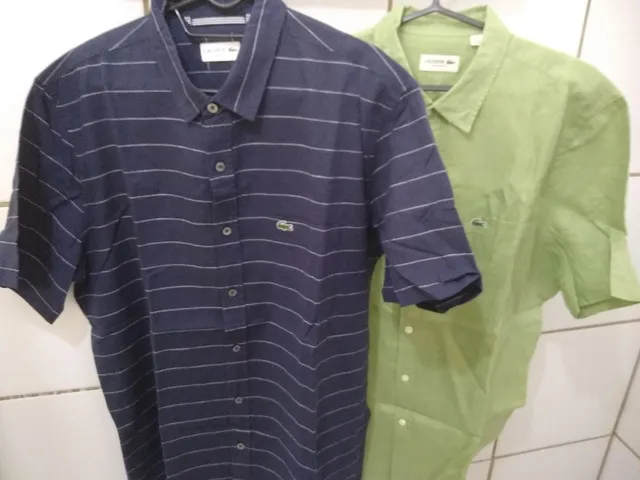 2 Camisas Manga Curta Linho/ Algodão GG Slim