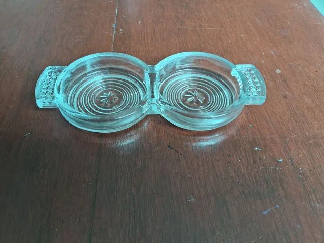 Porta copos duplo em vidro lapidado. - Foto 3