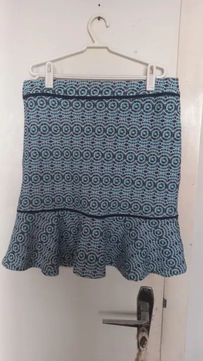 Saia estampada .Tom de azul 