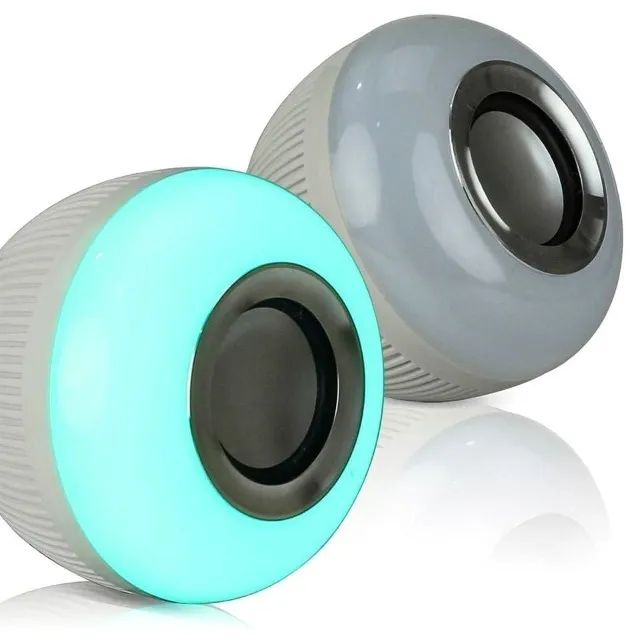 Lâmpada Led Bulbo 12w Rgb Controle Bluetooth Mp3 Toca Música - Foto 4