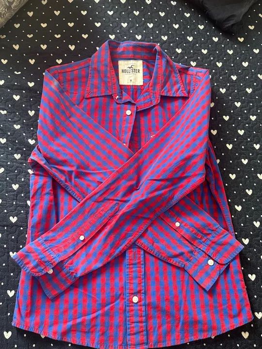 Camisa xadrez Hollister tamanho M - Foto 2