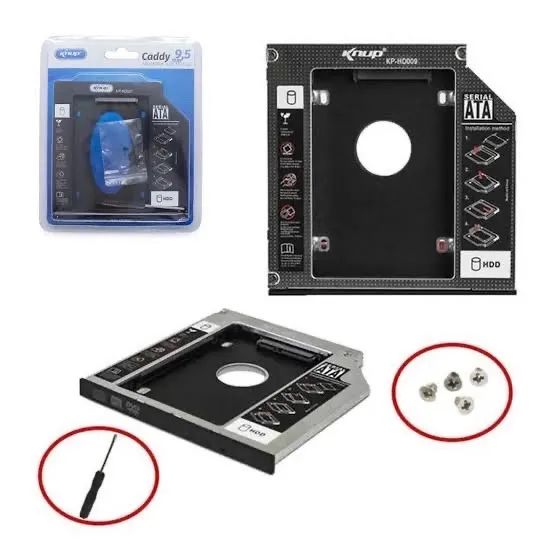 Adaptador Caddy Para Segundo HD ou SSD 2.5 Sata