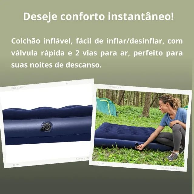 Colchão Inflável Casal Resistente Suporta 300 Kilos+Bomba de Ar-Entregas 9h as 22h - Foto 4