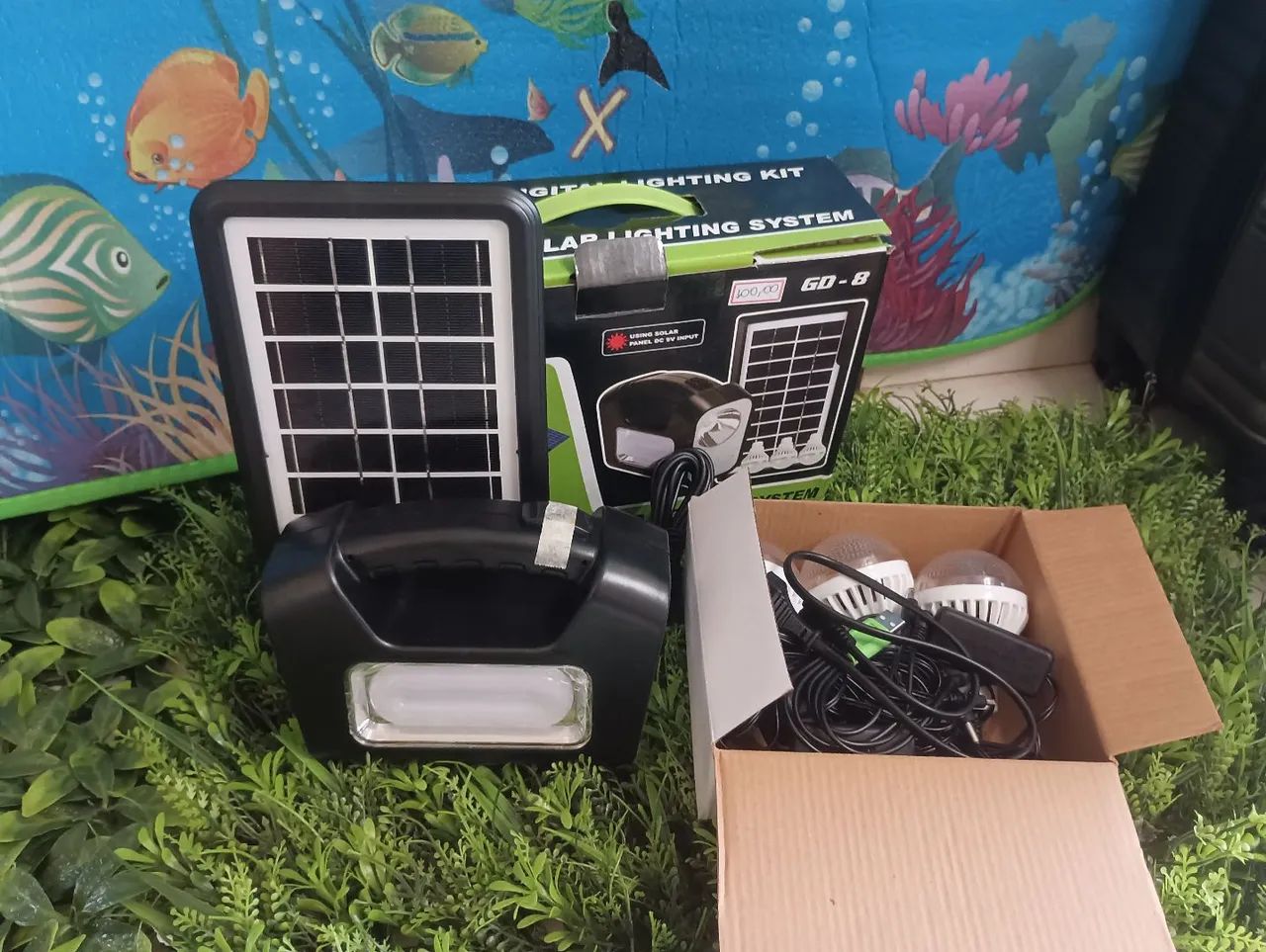 Kit de lâmpada solar de emergência USB Camping + 3 lâmpadas cor - Foto 6