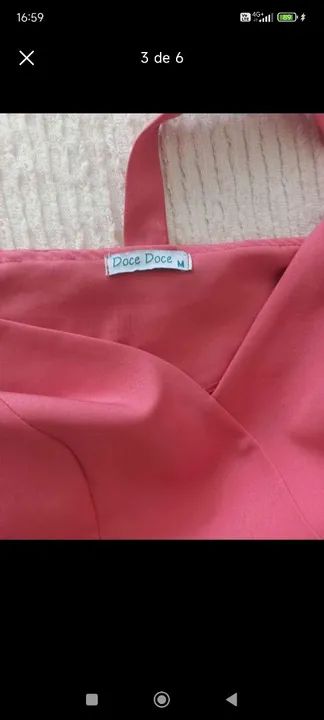 Vestido Rosa Decote V - Foto 4