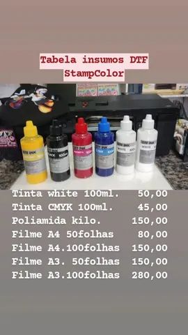 Insumos DTF e impressora DTF