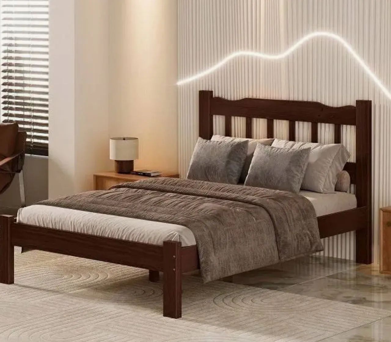 Cama de Casal Madeira Nova  - Foto 2