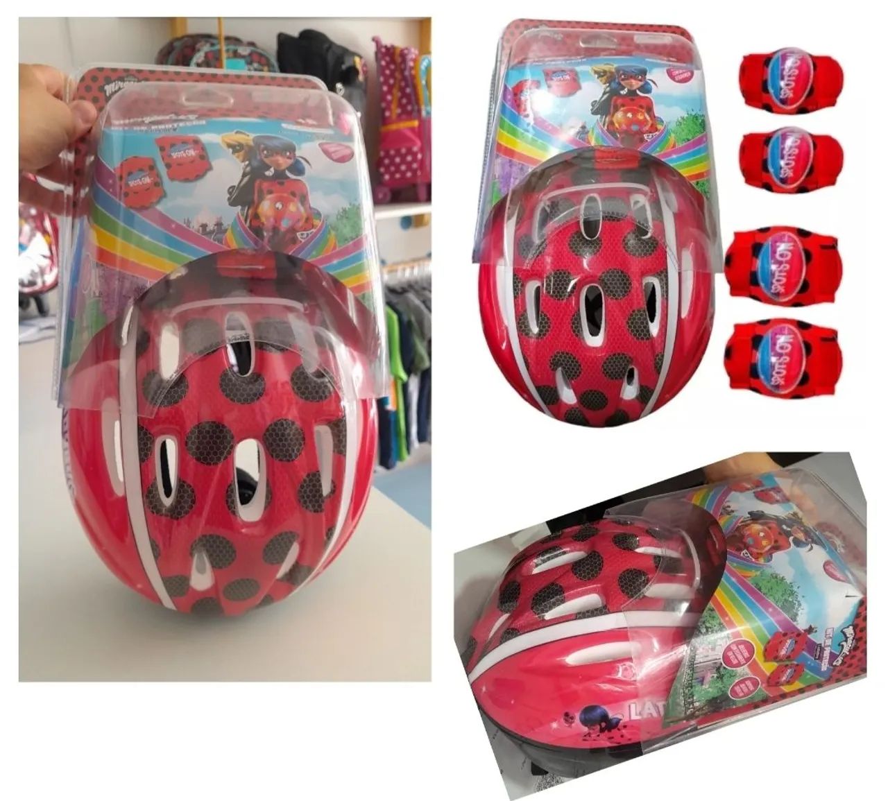 OFERTA KIT DE PROTEÇÃO INFANTIL CAPACETE JOELHEIRAS COTOVELEIRAS E LUVAS  - Foto 2