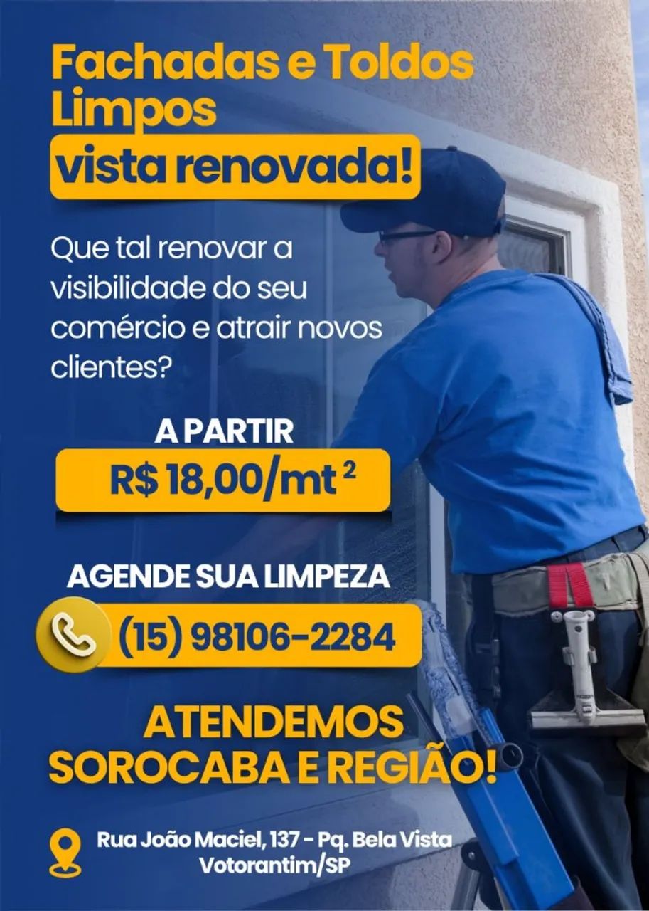 Limpeza e conservação de Toldos e Fachadas em geral