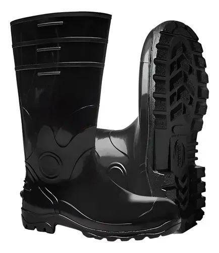 Bota De Borracha Pvc Cano Longo Com Bico E Palmilha Aço Epi