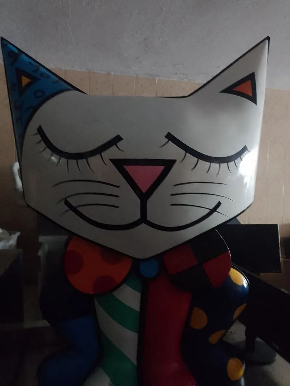 Escultura Gato Decorativo Estilo Romm