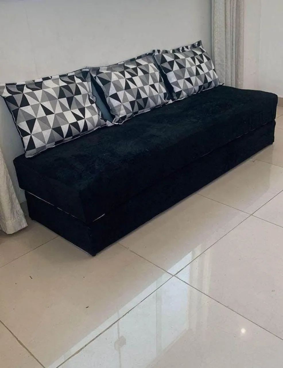 Sofá Cama Suede 3 lugares - Novo - Foto 4