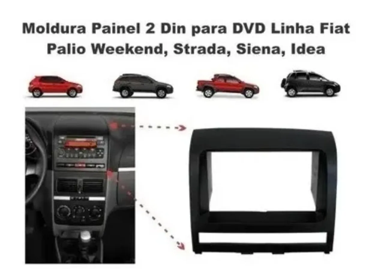 Moldura Painel 2 Din Fiat Palio Weekend Strada Siena Idea