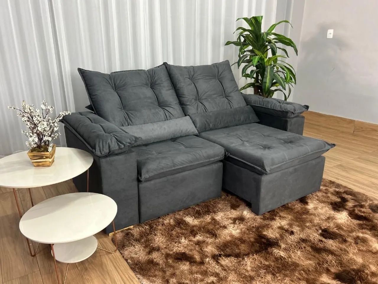 Sofá Retrátil Reclinável Ibis 2.00m Veludo- Entrega Rápida - Foto 4