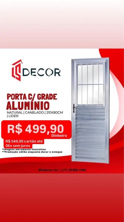 Porta de Alumínio à Partir de R$ 359,90 - Foto 3
