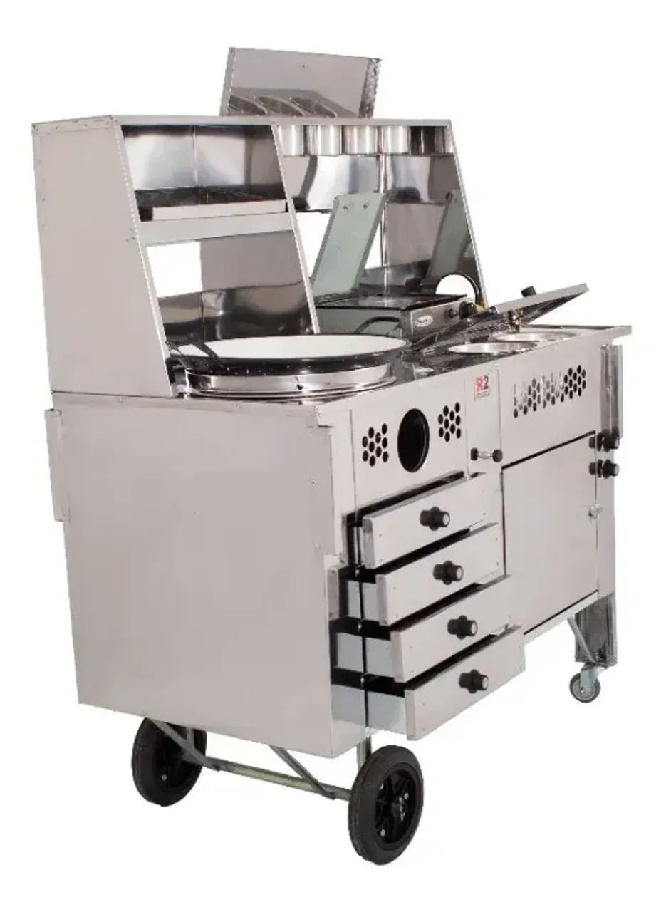 Carrinho 4 Em 1 Lanche, Hot-dog, Pastel E Batata - Inox R2 - Foto 5
