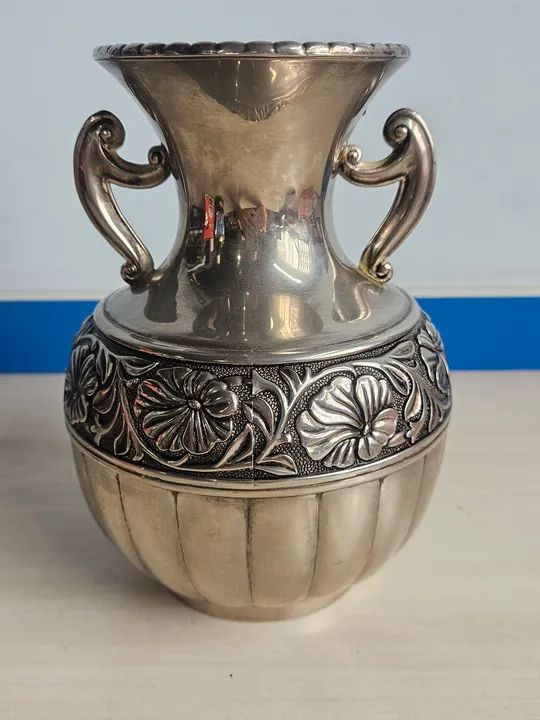 Vaso decorativo banhado prata - Foto 2