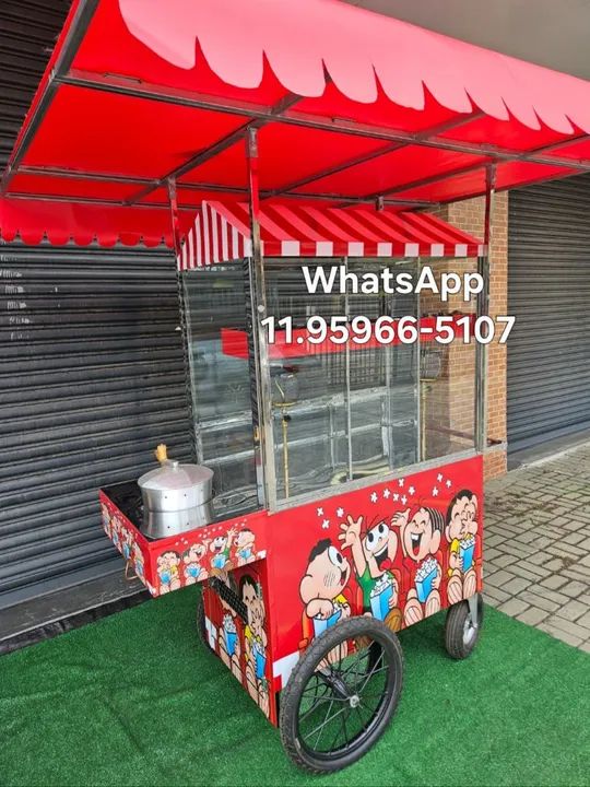 Carrinho de pipoca alto lindo de qualidade  - Foto 3