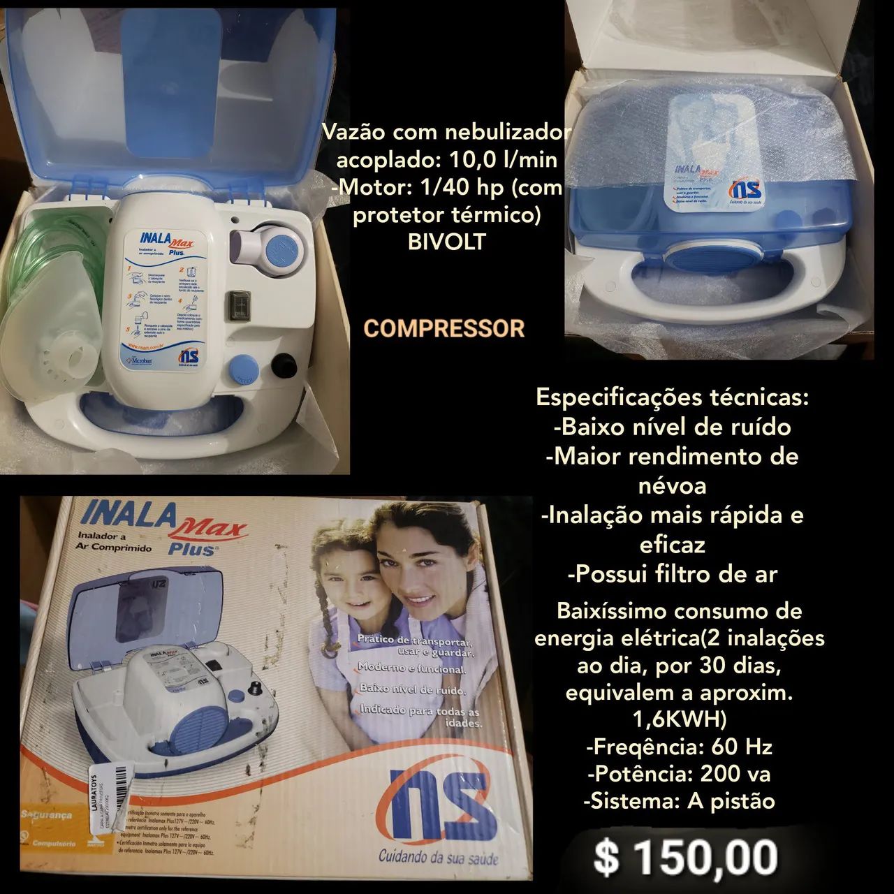 Inalador Compressor Inala Max Plus