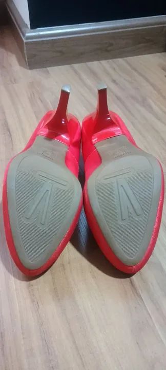 Scarpin Meia Pata salto alto vermelho  - Foto 4